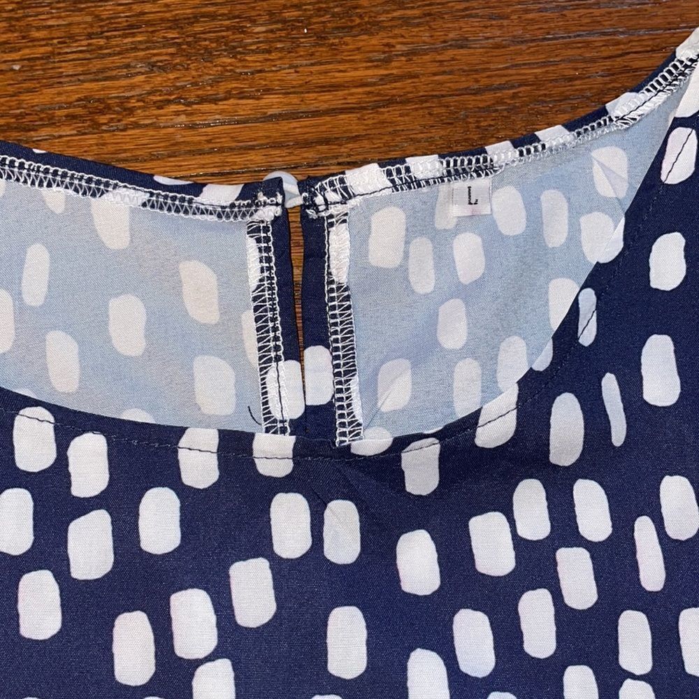 Blue & White Abstract Pattern Dress - Picture 2 of 4